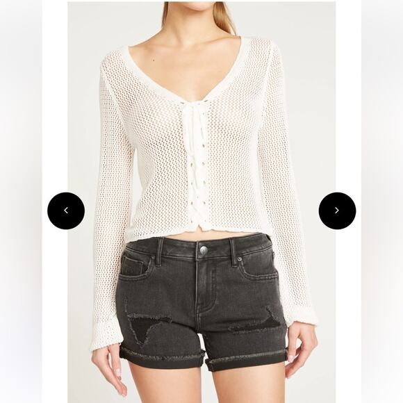 Vigoss Marley Cuff Shorts Distressed Size 31 Mid-Rise Black Short - Picture 6 of 9